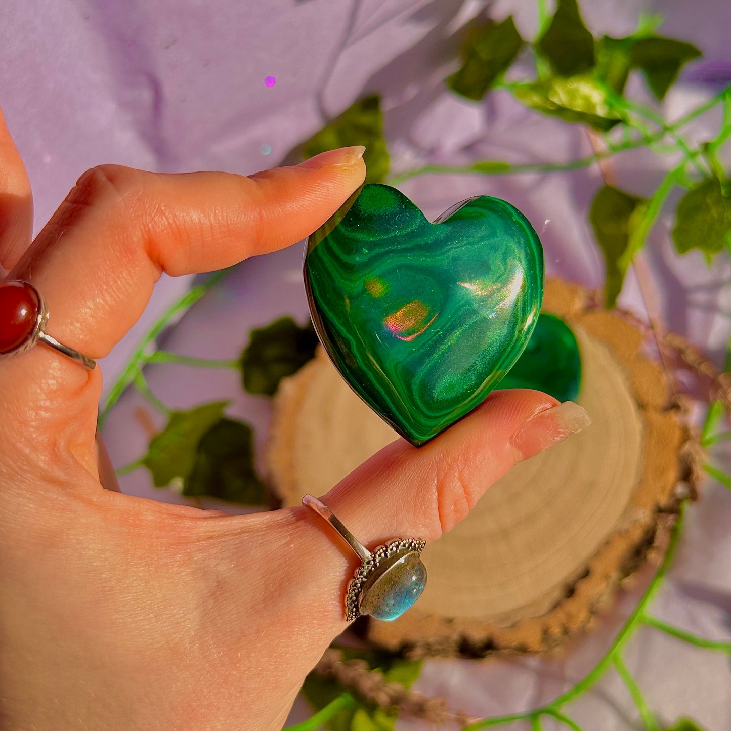 malachite heart carvings ~ intuitively chosen