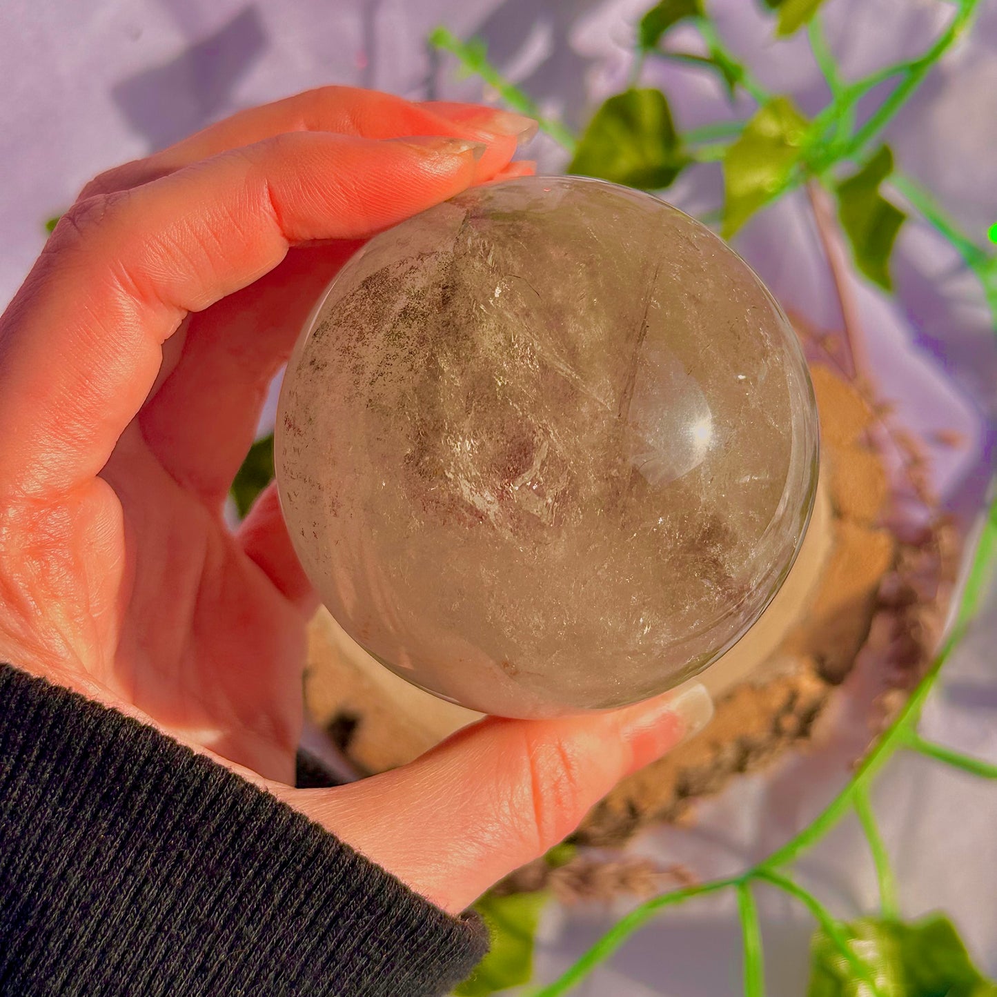 garden quartz sphere ~ 382g