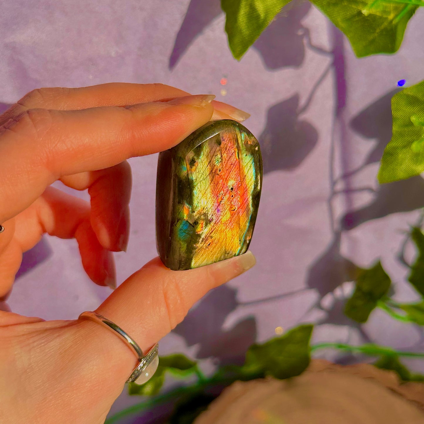 labradorite oil spill flash mini freeform ~ intuitively chosen
