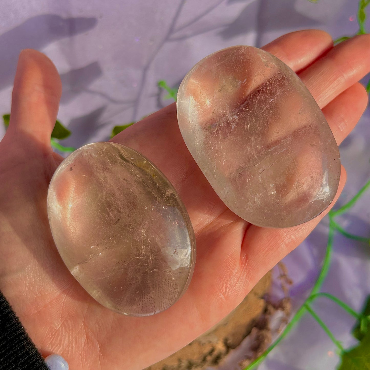clear quartz palm stone ~ intuitively chosen