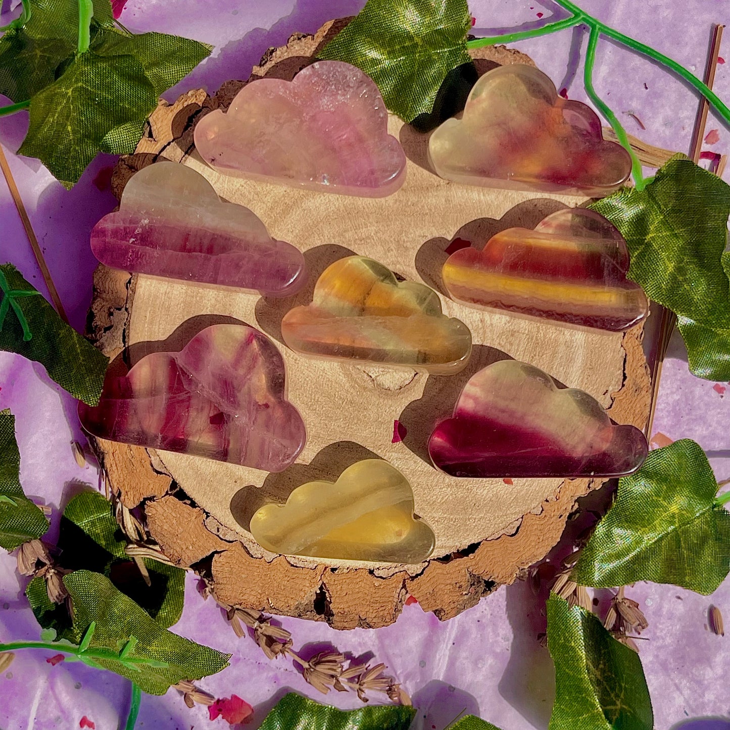 candy rainbow fluorite cloud carvings ~ intuitively chosen
