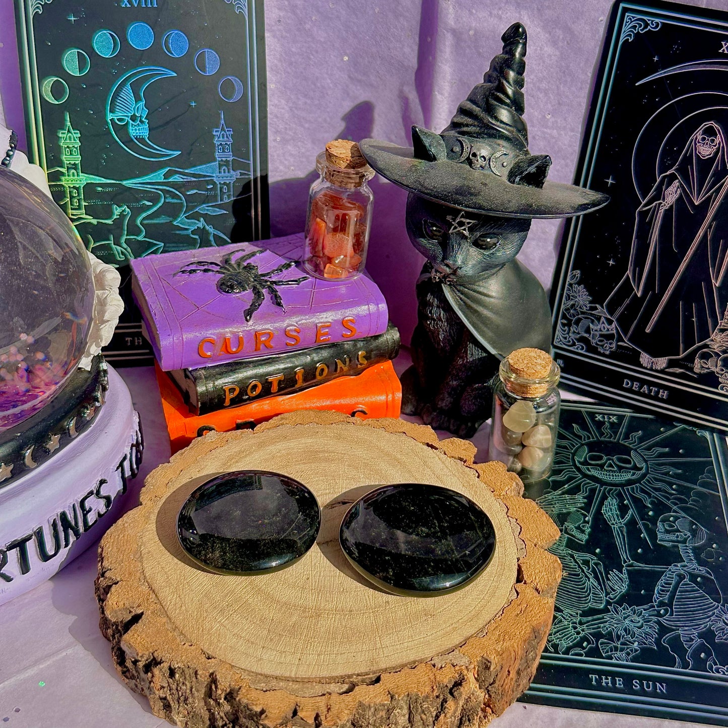 silver obsidian smoothstone ~ intuitively chosen
