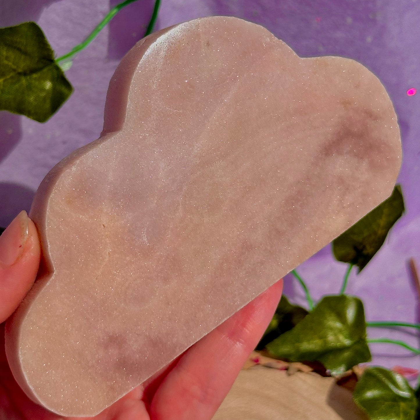 pink amethyst cloud carving