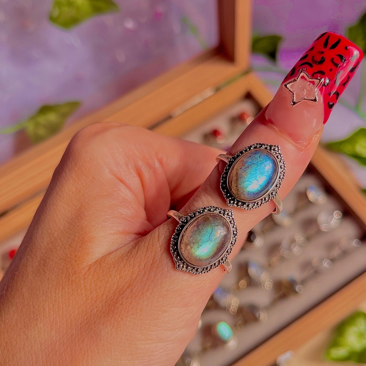 labradorite style A ~ 925 sterling silver adjustable rings / intuitively chosen