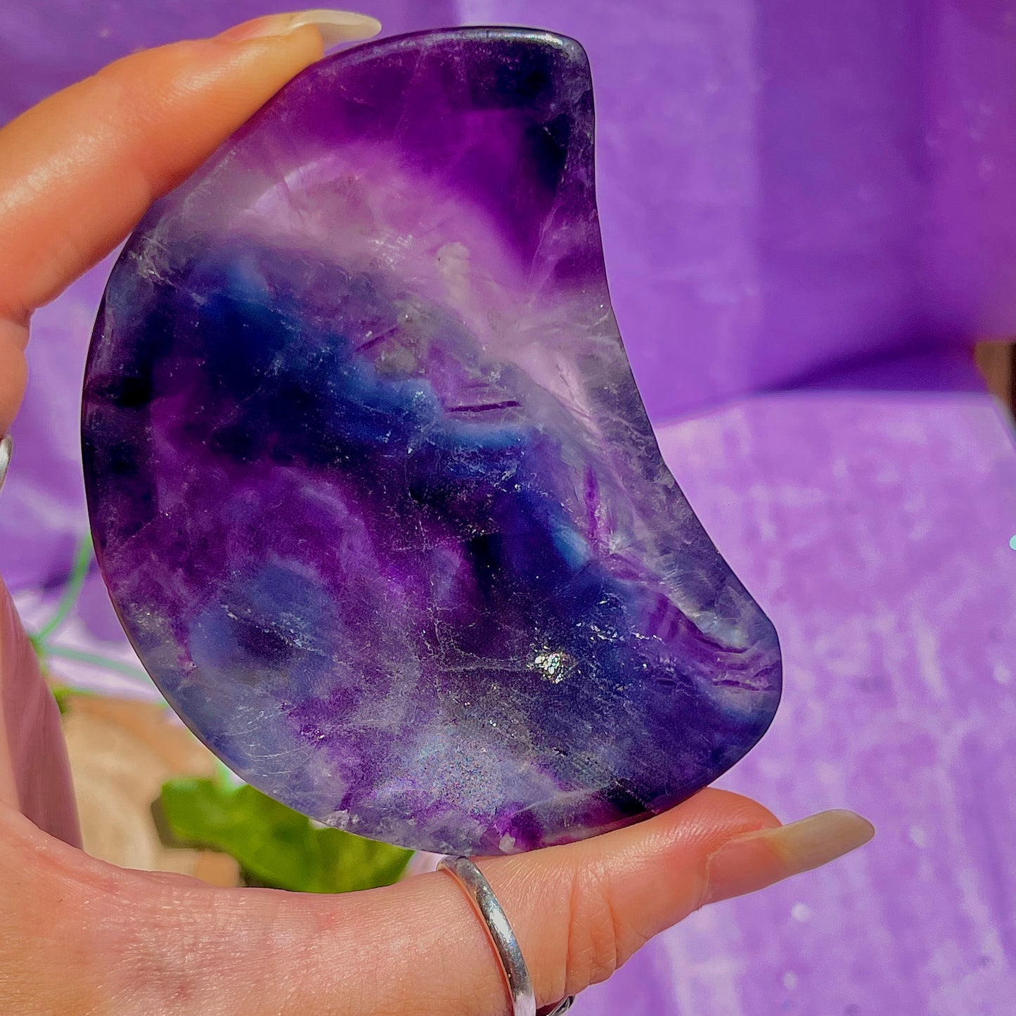 rainbow fluorite moon bowl D