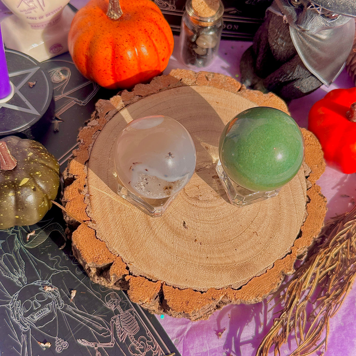 aventurine & druzy agate small spheres ~ choose your own