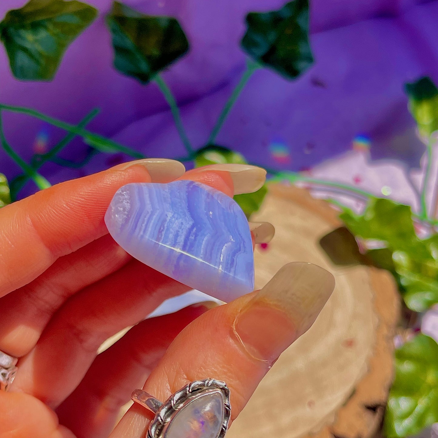 blue lace agate hearts ~ intuitively chosen