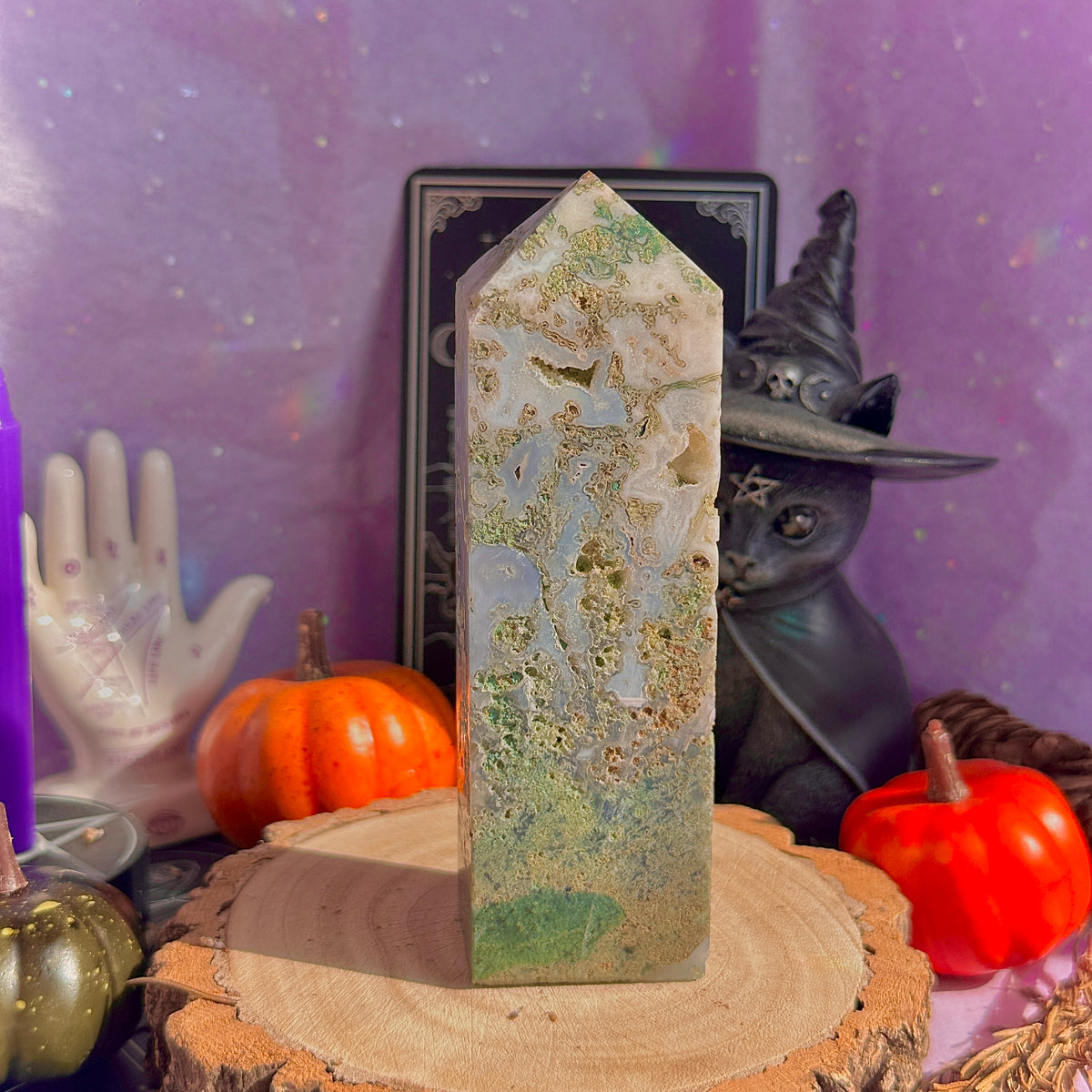 moss agate chunky tower