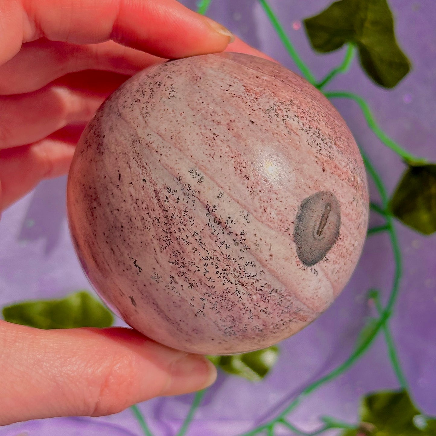 pink picture jasper sphere