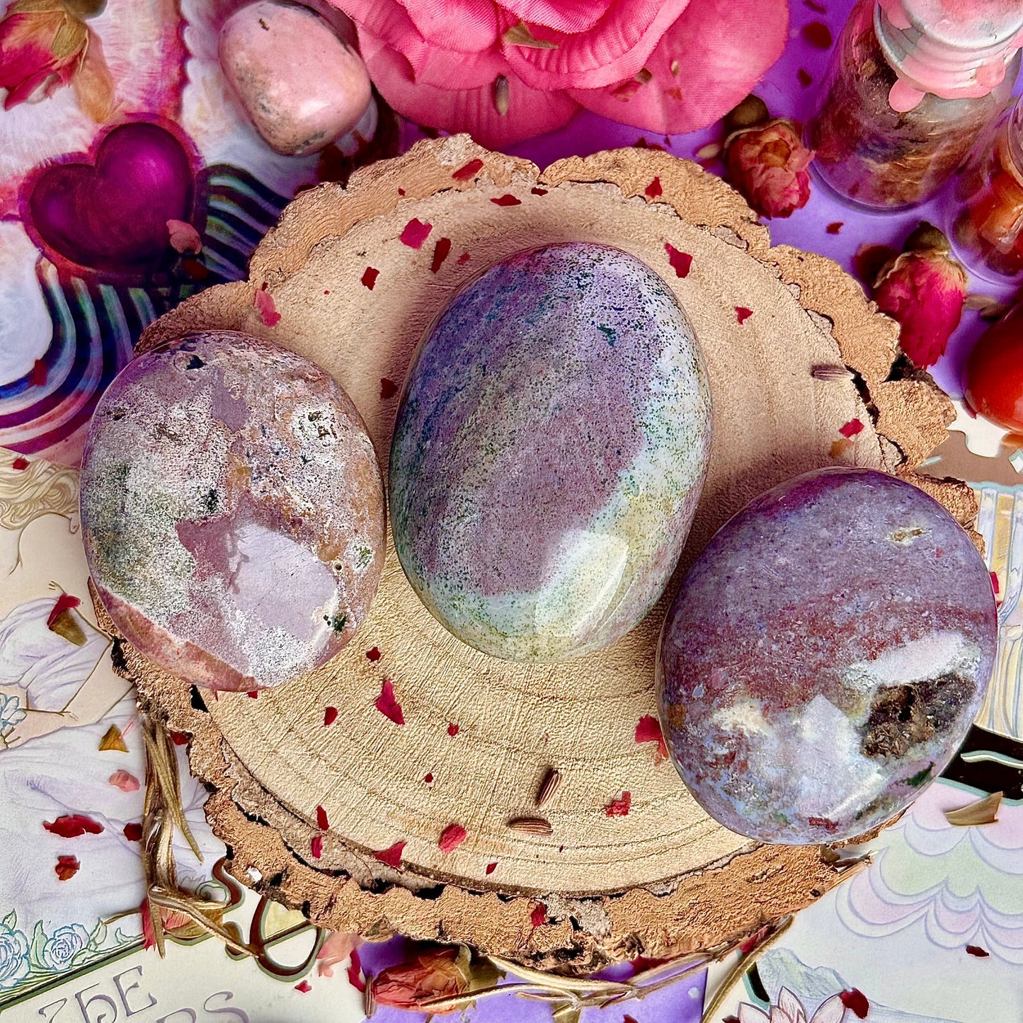pastel ocean jasper palm stones ~ choose your own