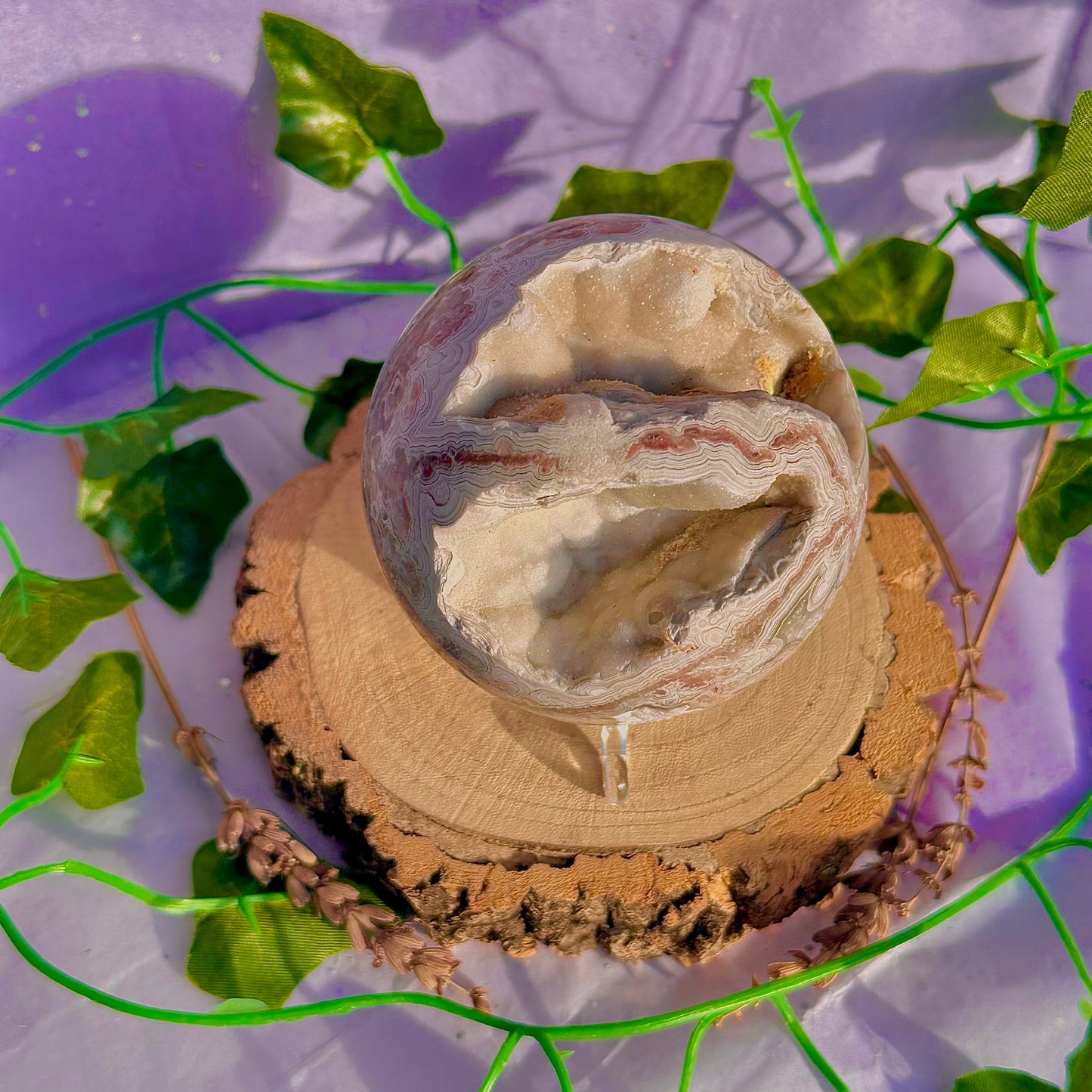 druzy crazy lace agate sphere ~ 546g