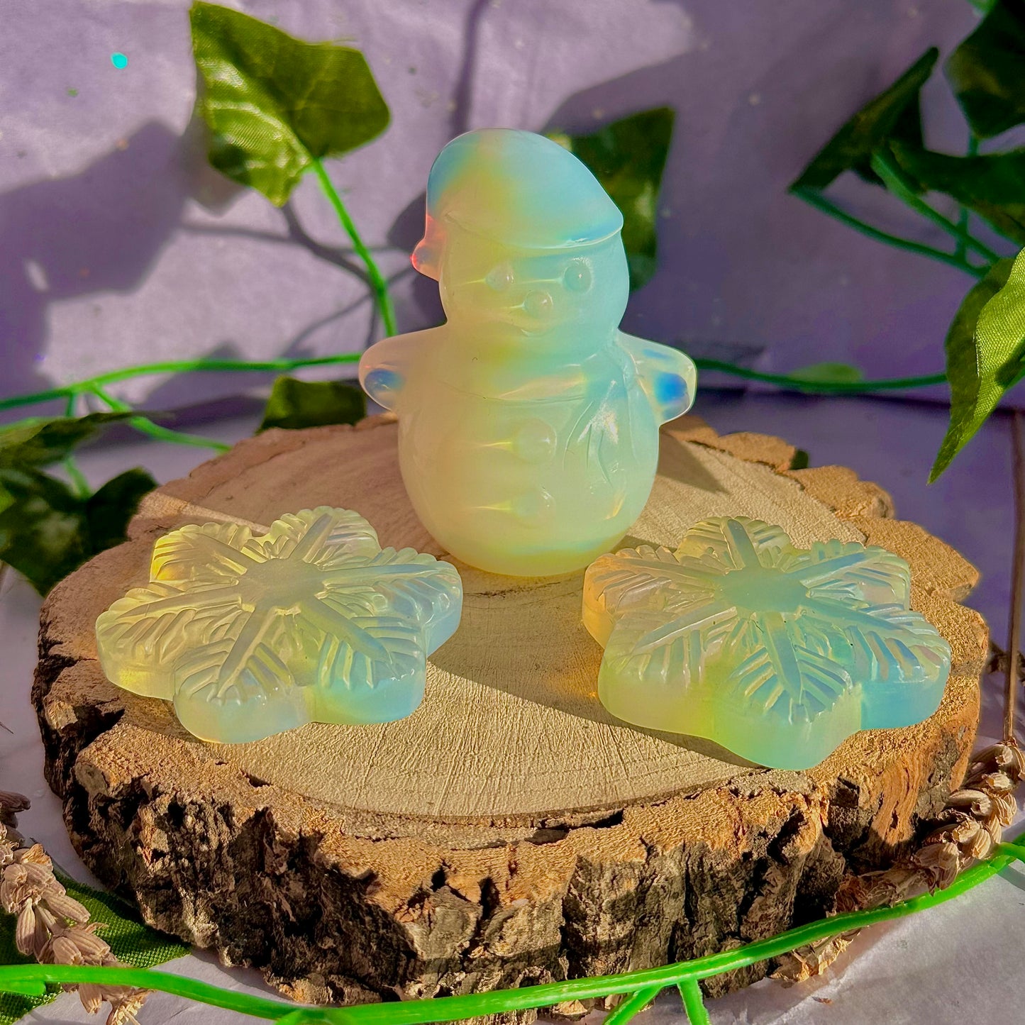 opalite snowman and snowflake carvings ~ choose your own