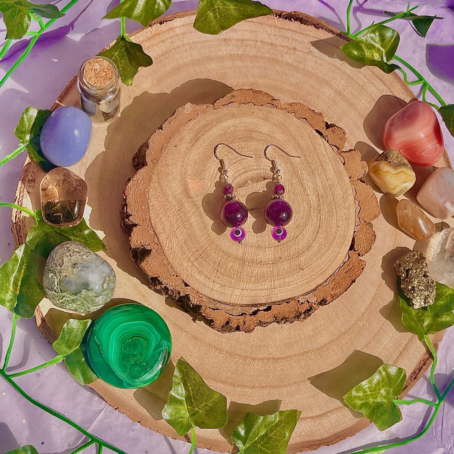 calm earrings ~ amethyst on 925 hooks