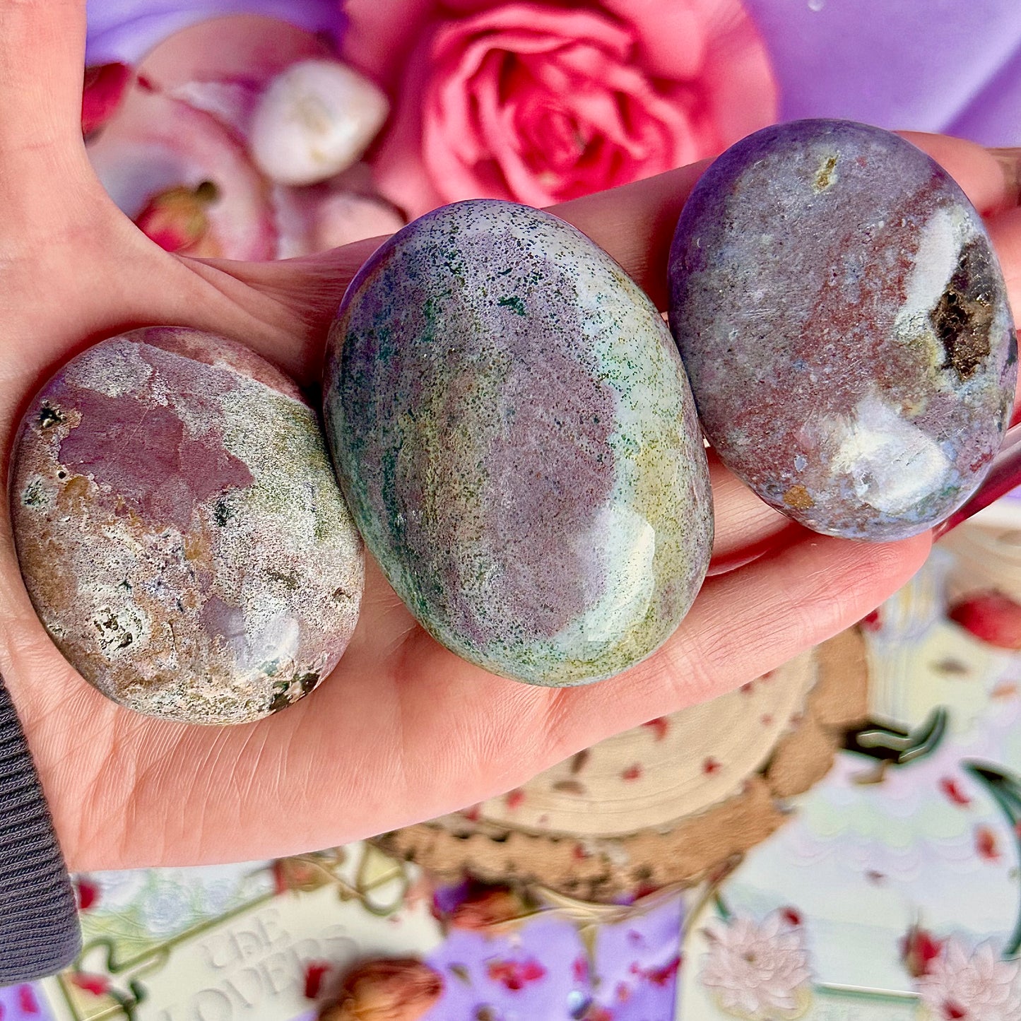 pastel ocean jasper palm stones ~ choose your own