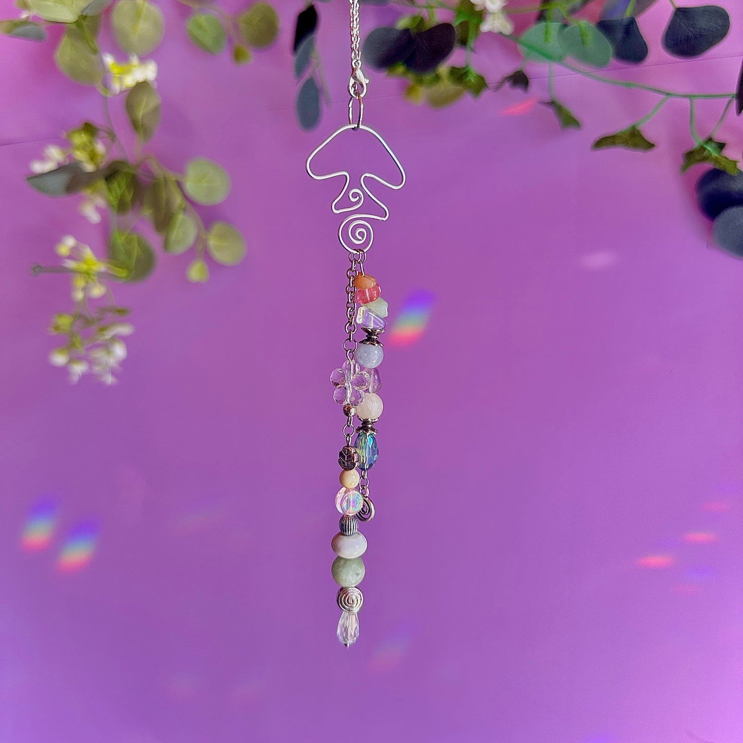spiral fungi car charm