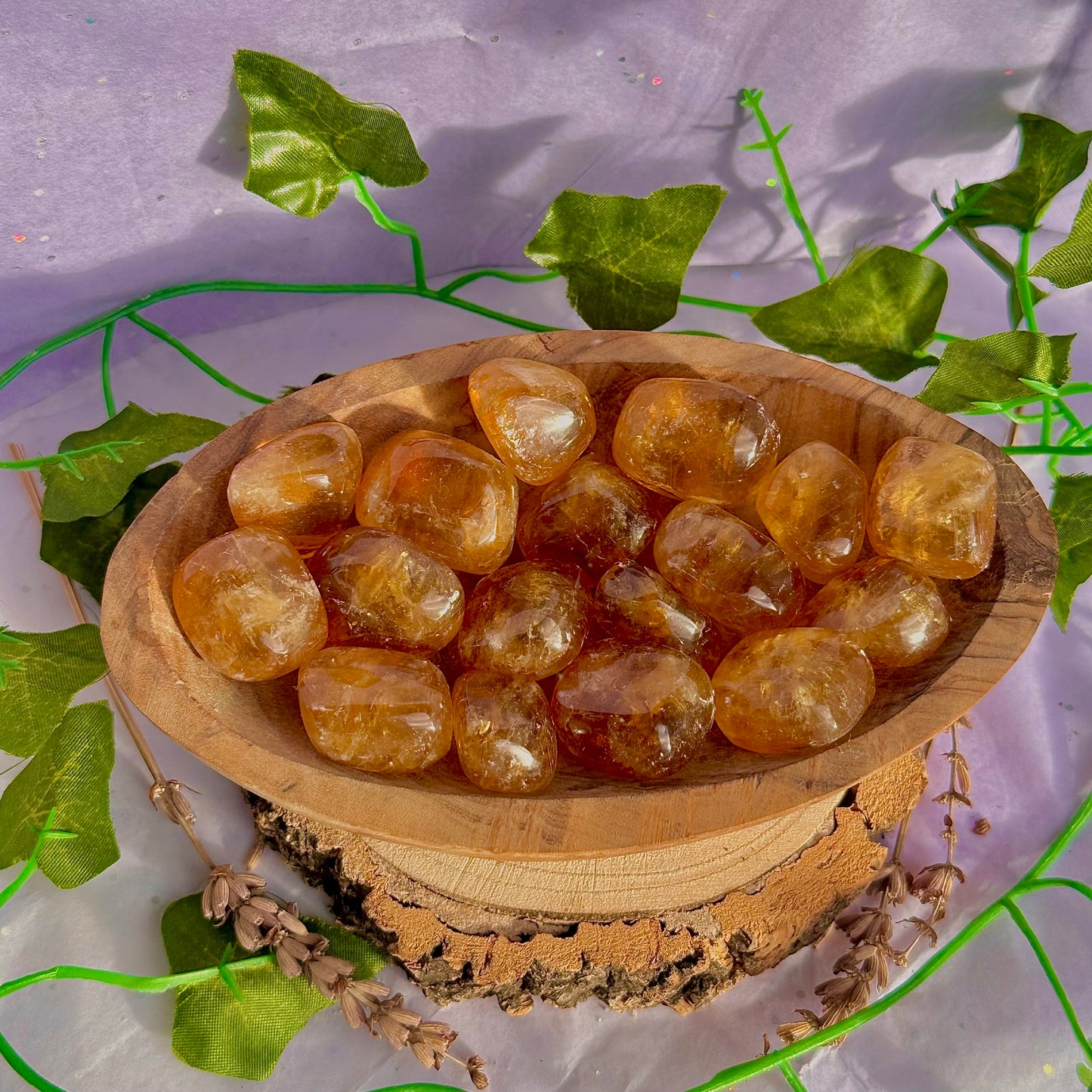 honey calcite tumbles