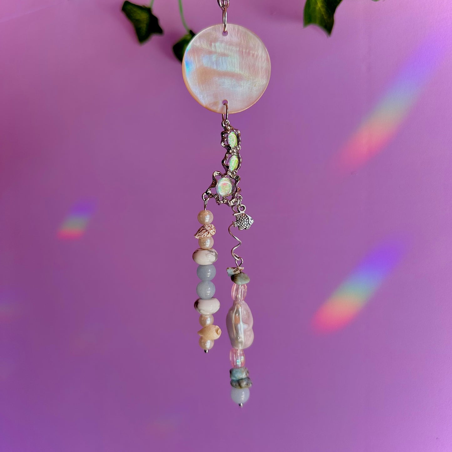 under the sea car charm ~ larimar, aquamarine, howlite