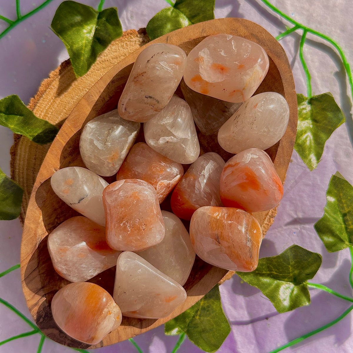 bahia chalcedony (bahia agate / orange chalcedony) tumbles ~ preloved