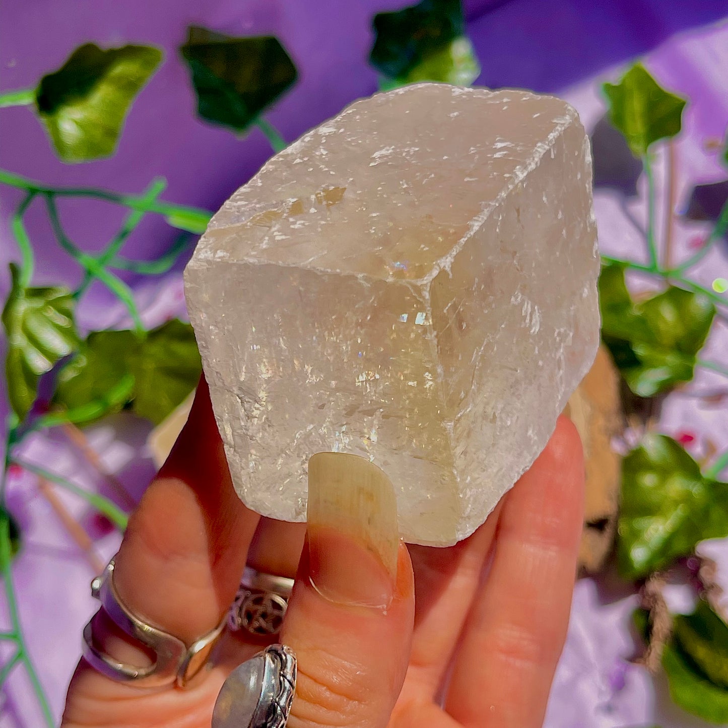 optical golden calcite natural rhombohedrons ~ medium