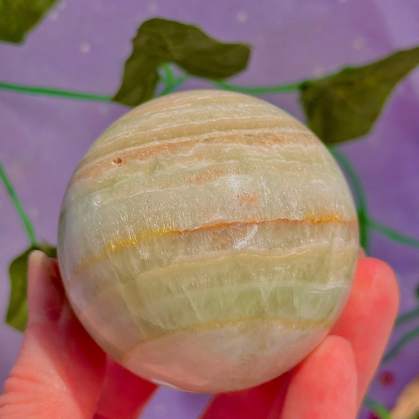 pistachio calcite sphere