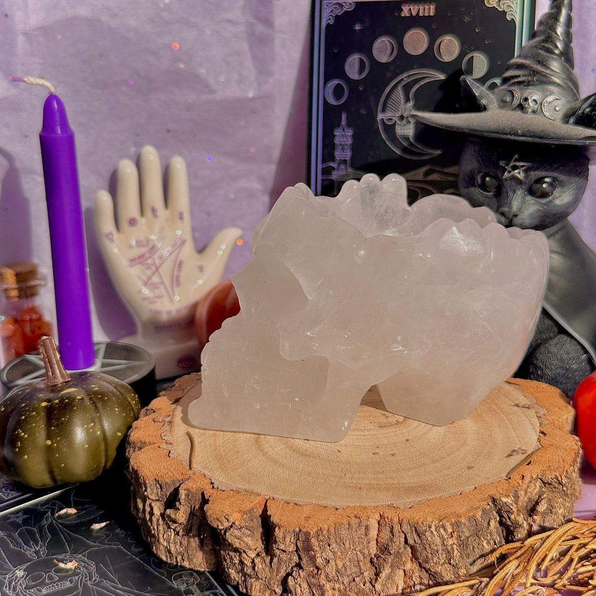 quartz skull bowl carving