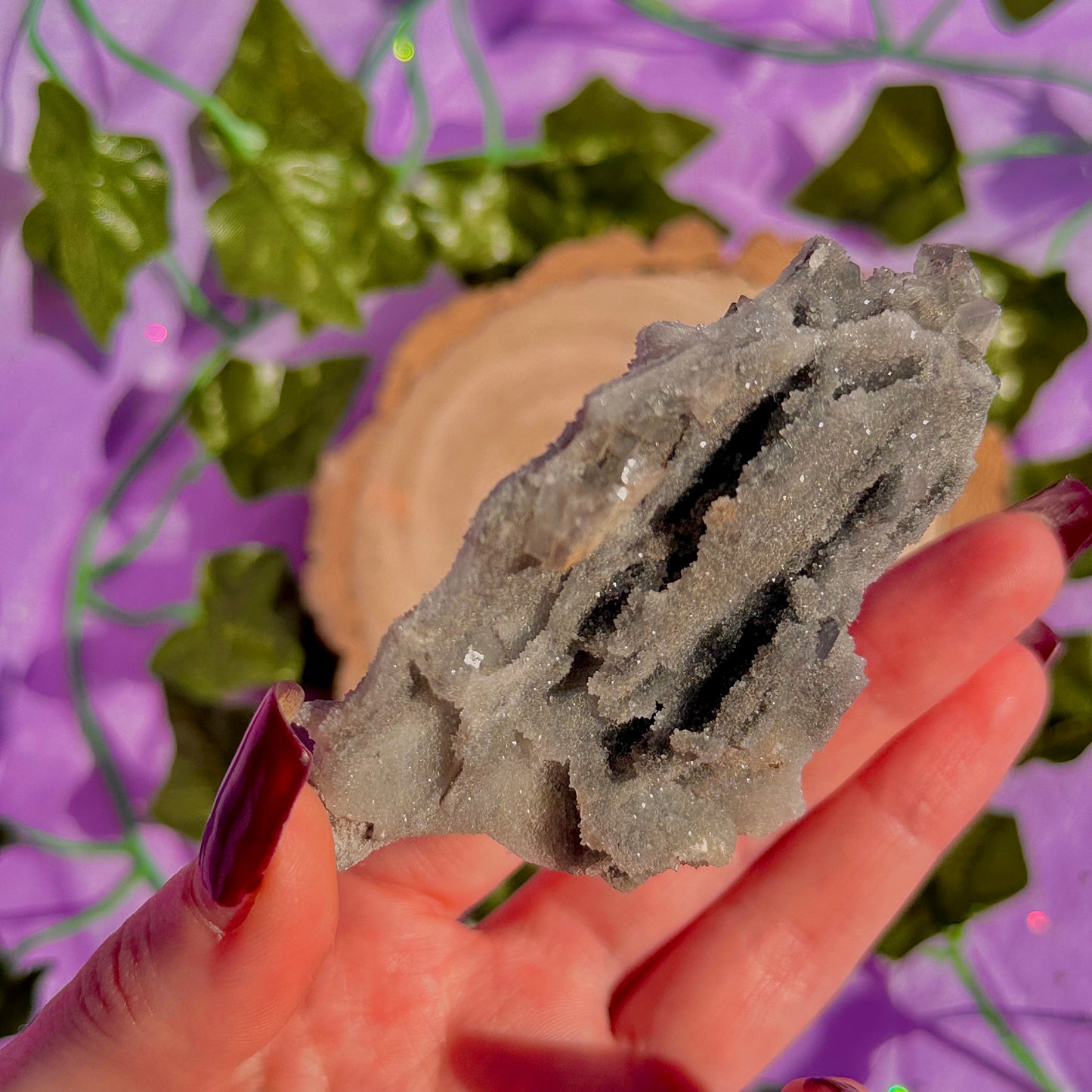 druzy quartz specimen with cubic fluorite & mini pyrite flower