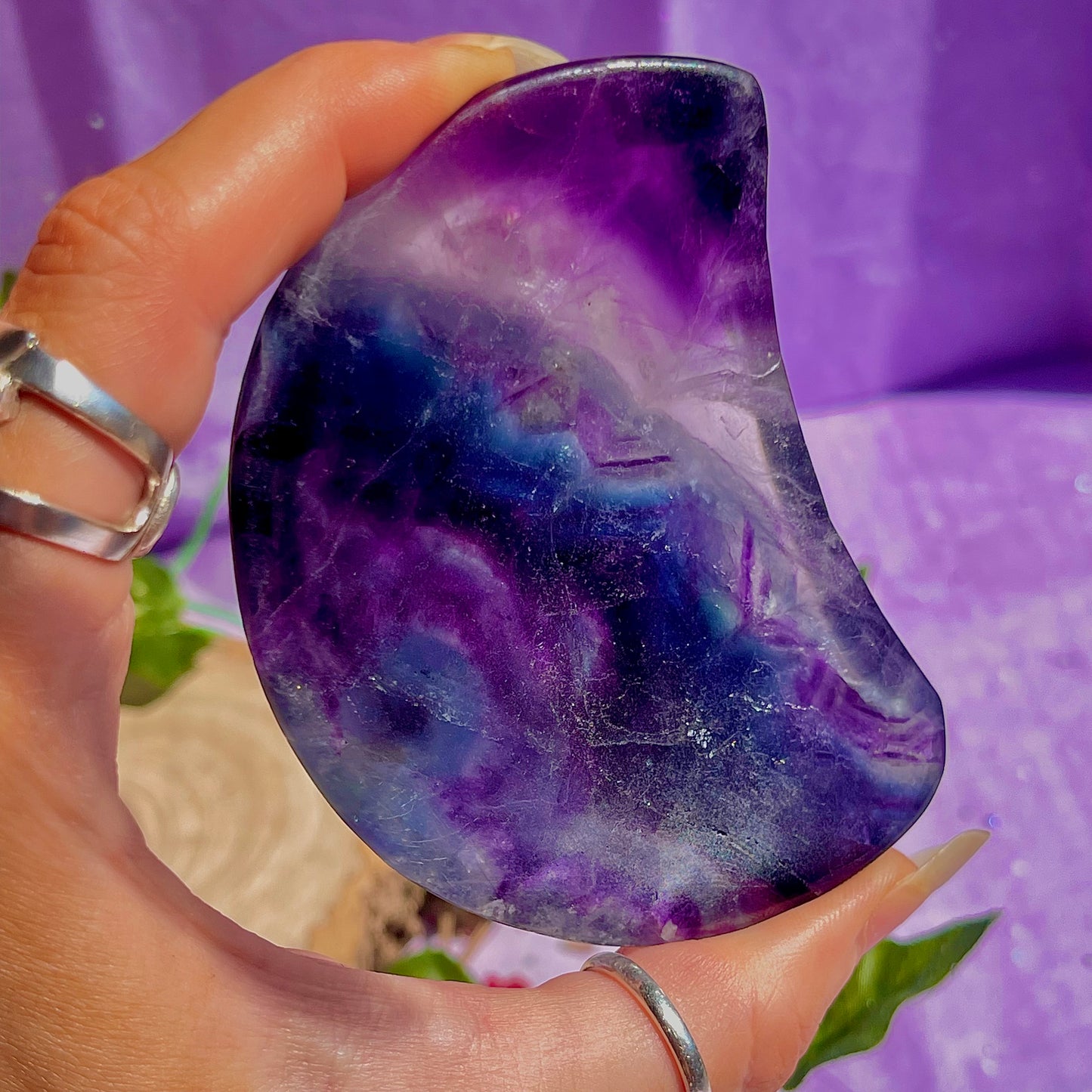 rainbow fluorite moon bowl D