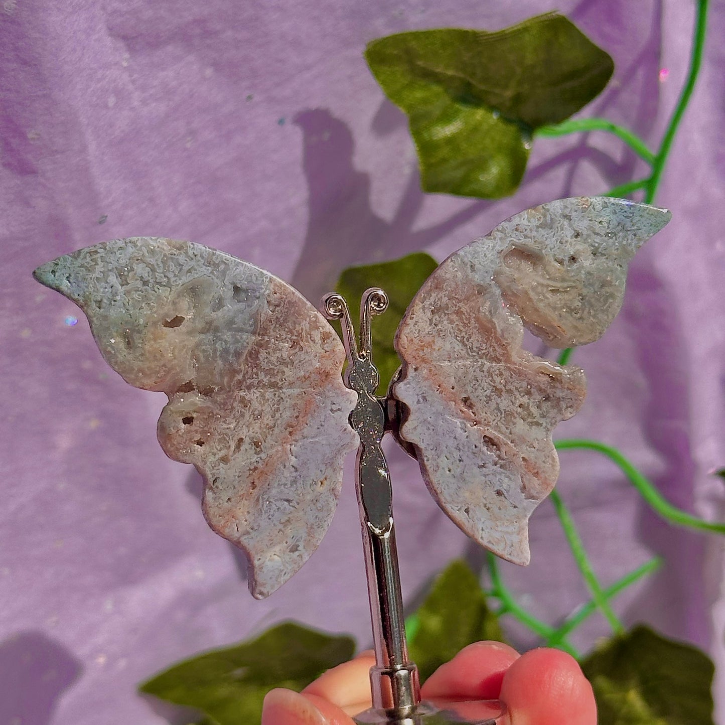 sea jasper butterflies on stand & dragon fly carving ~ choose your own