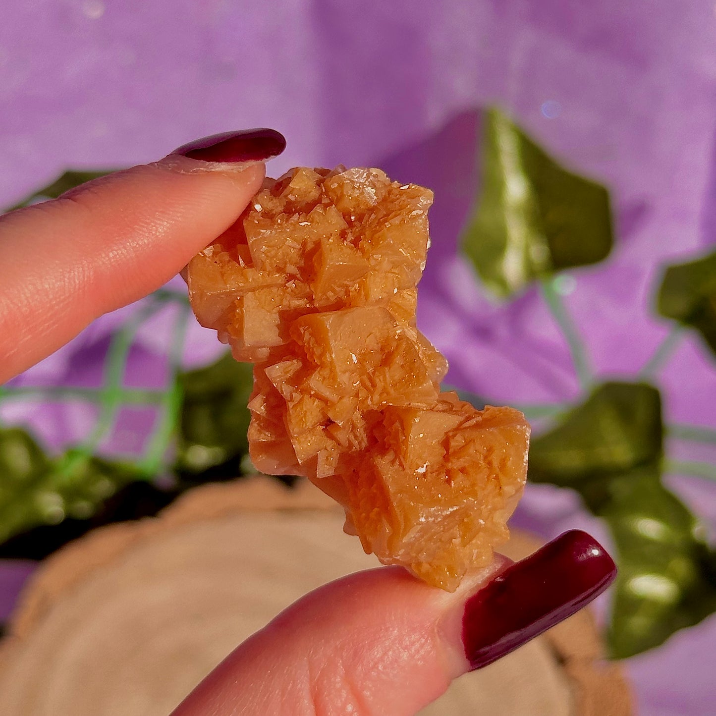 orange calcite specimen cluster B