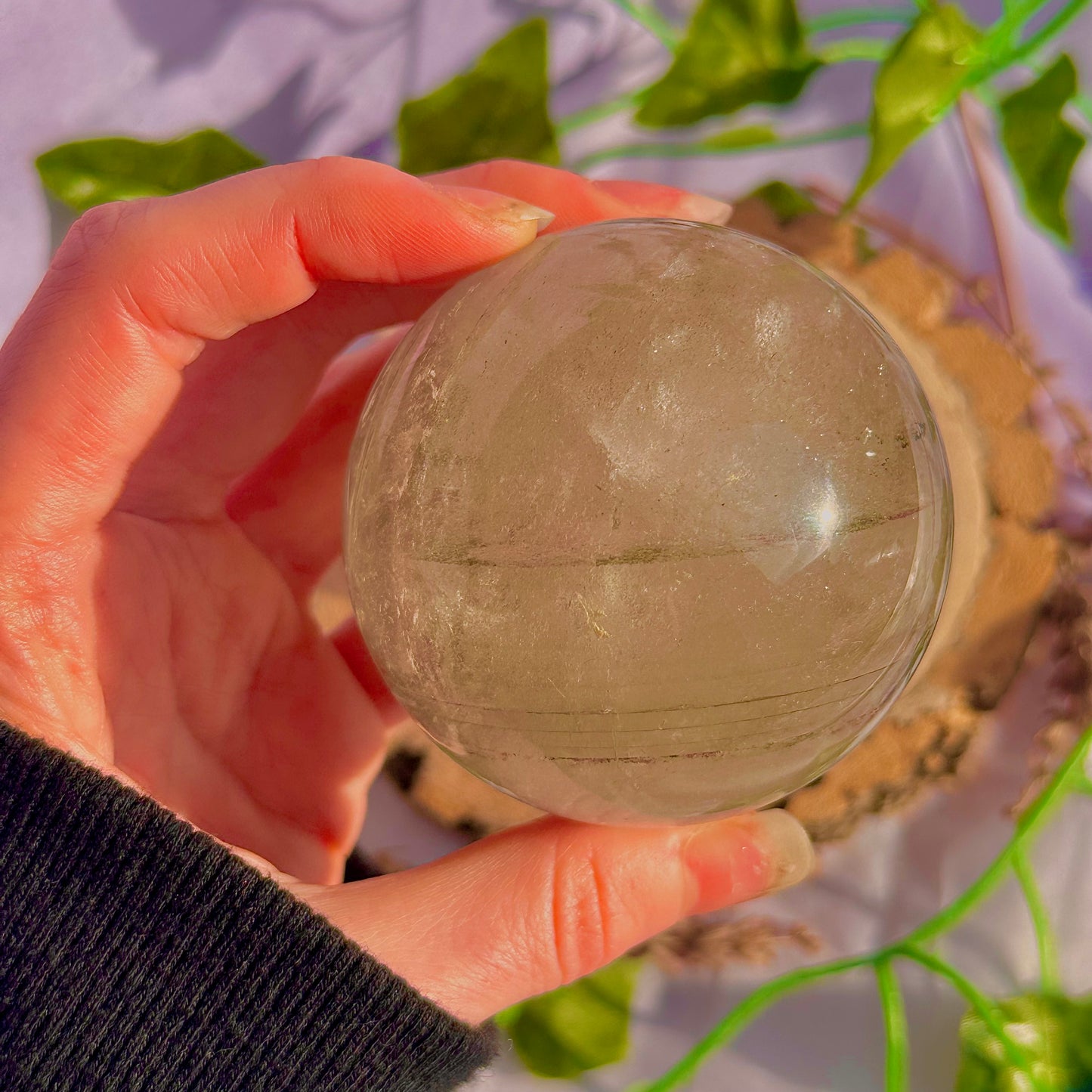 garden quartz sphere ~ 382g