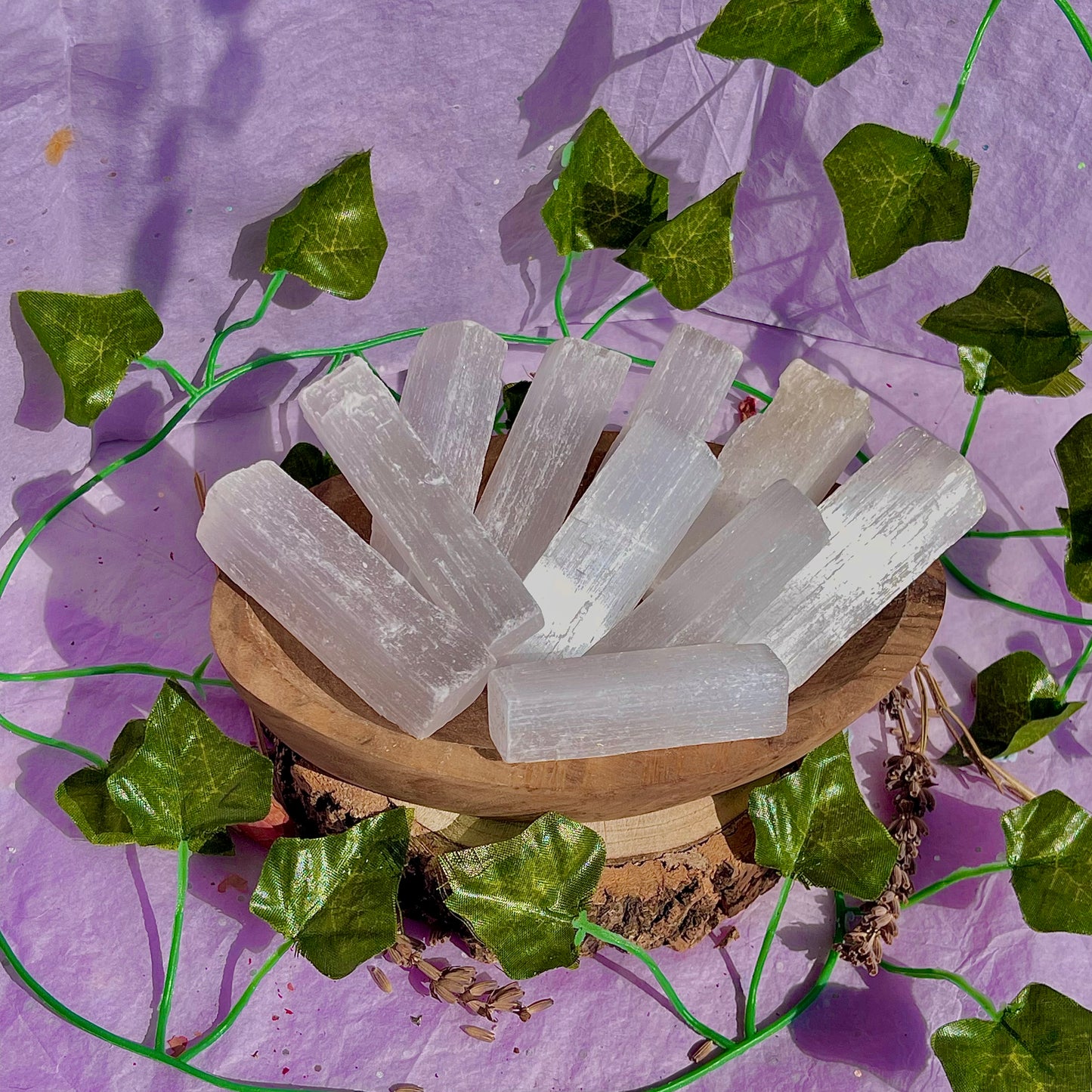 satin spar selenite small wands (raw/rough)