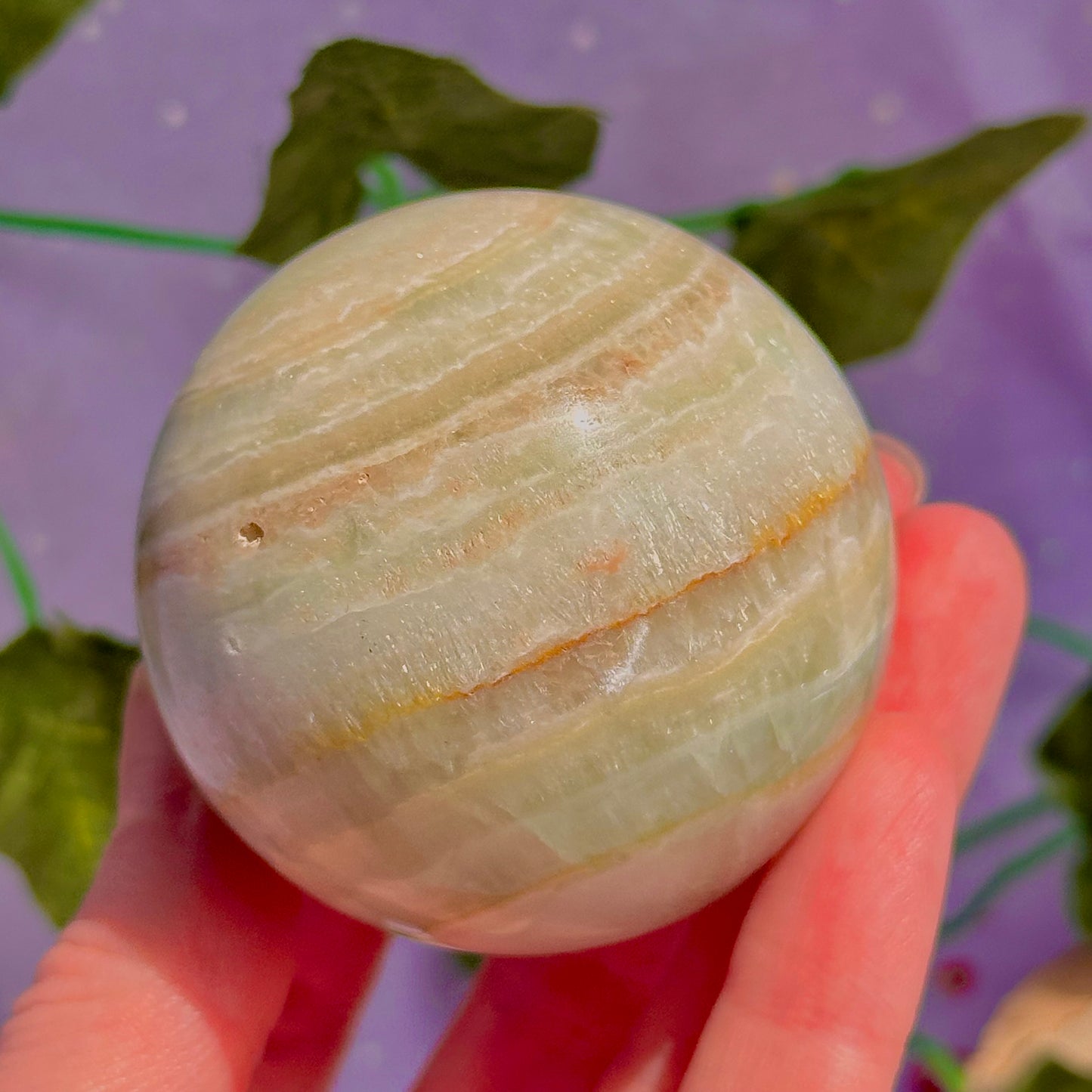 pistachio calcite sphere