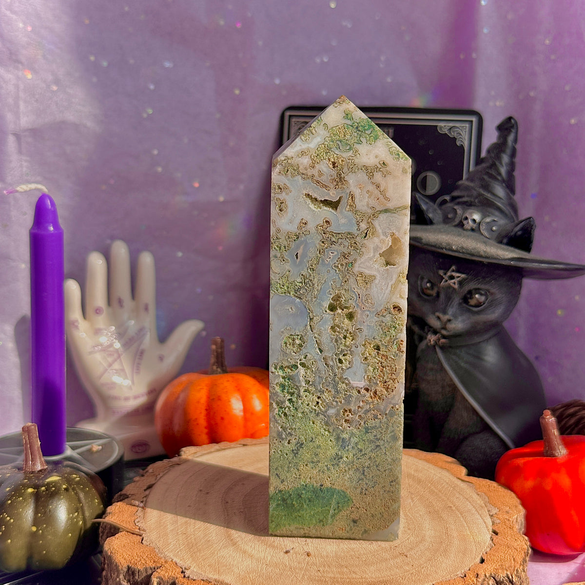 moss agate chunky tower