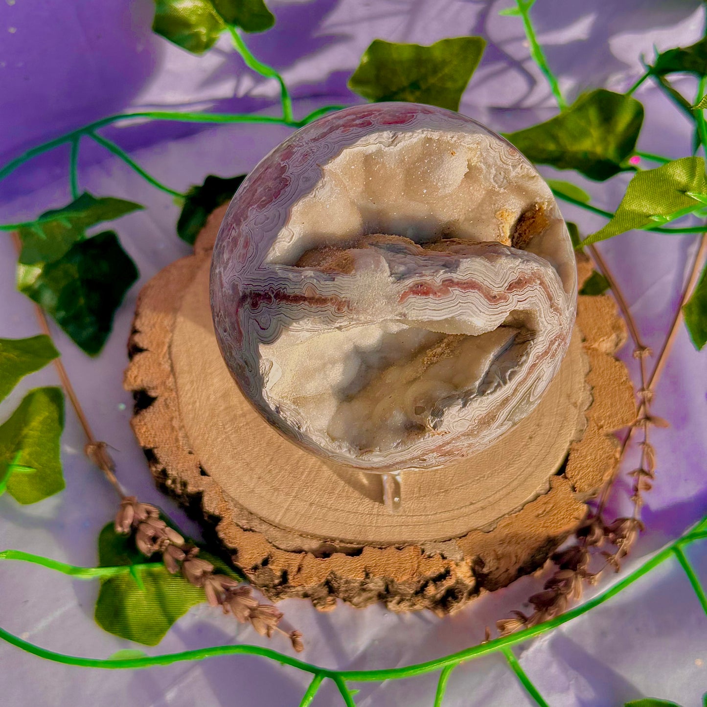 druzy crazy lace agate sphere ~ 546g