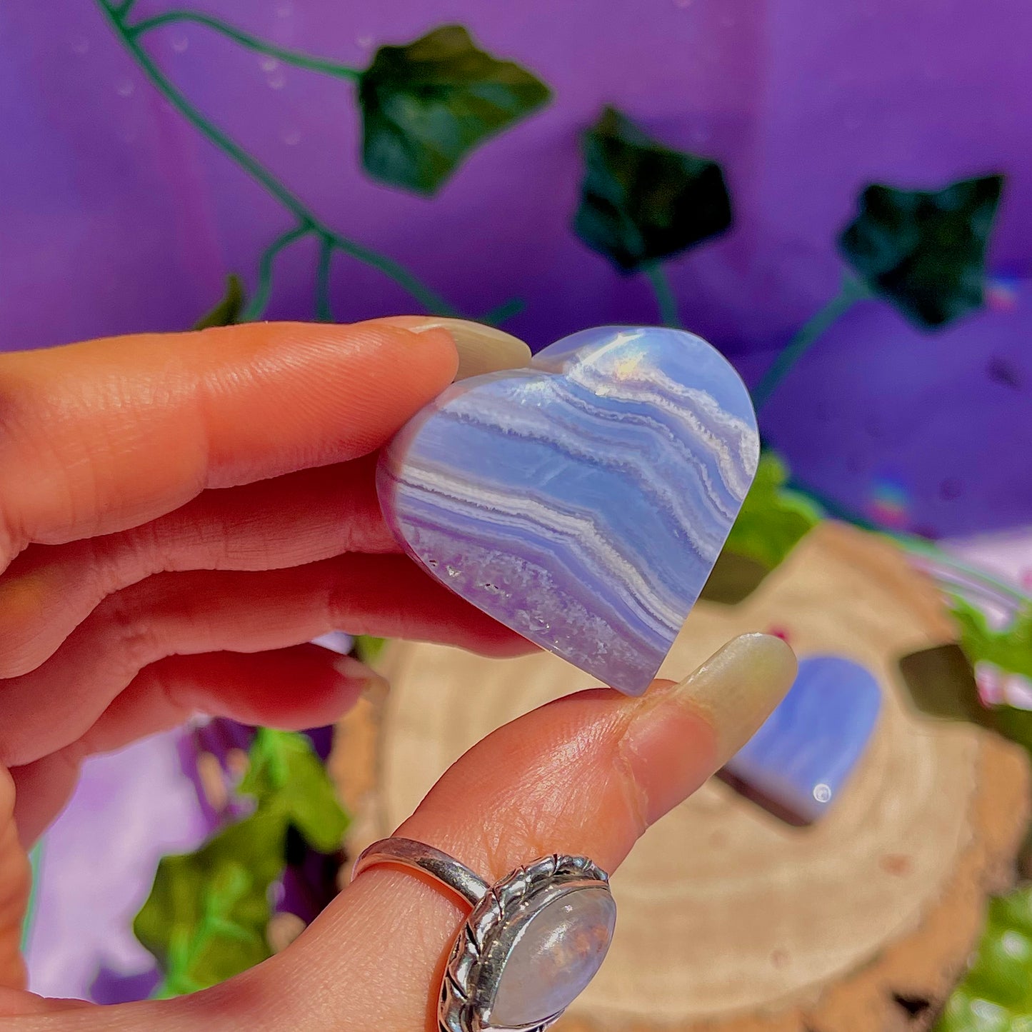 blue lace agate hearts ~ intuitively chosen