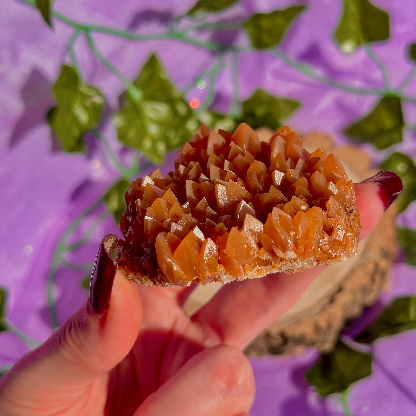 orange calcite cluster specimen C