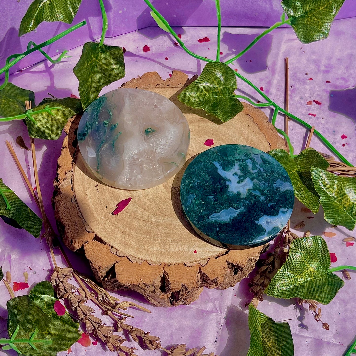 moss agate disc C & D