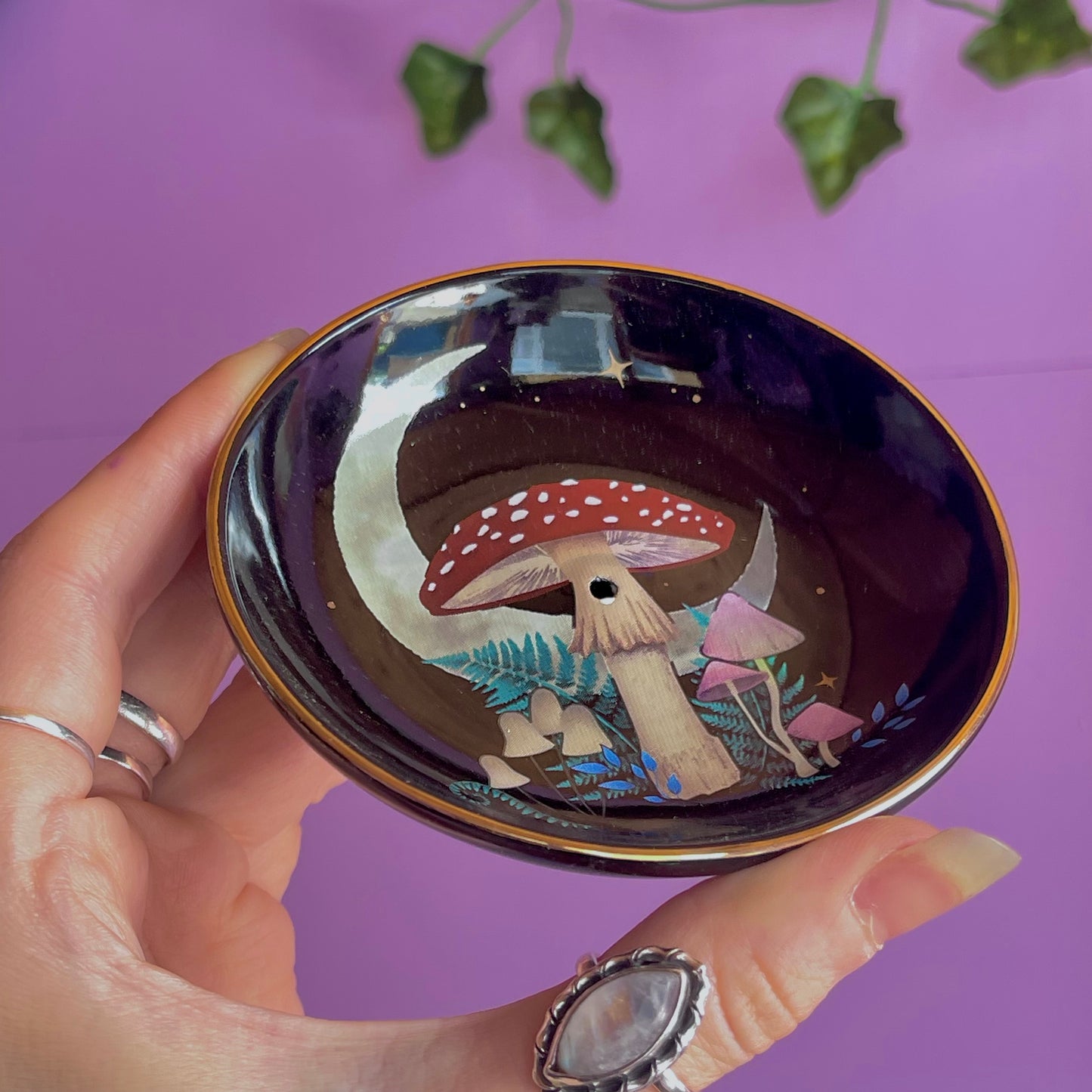 forest mushroom incense holder