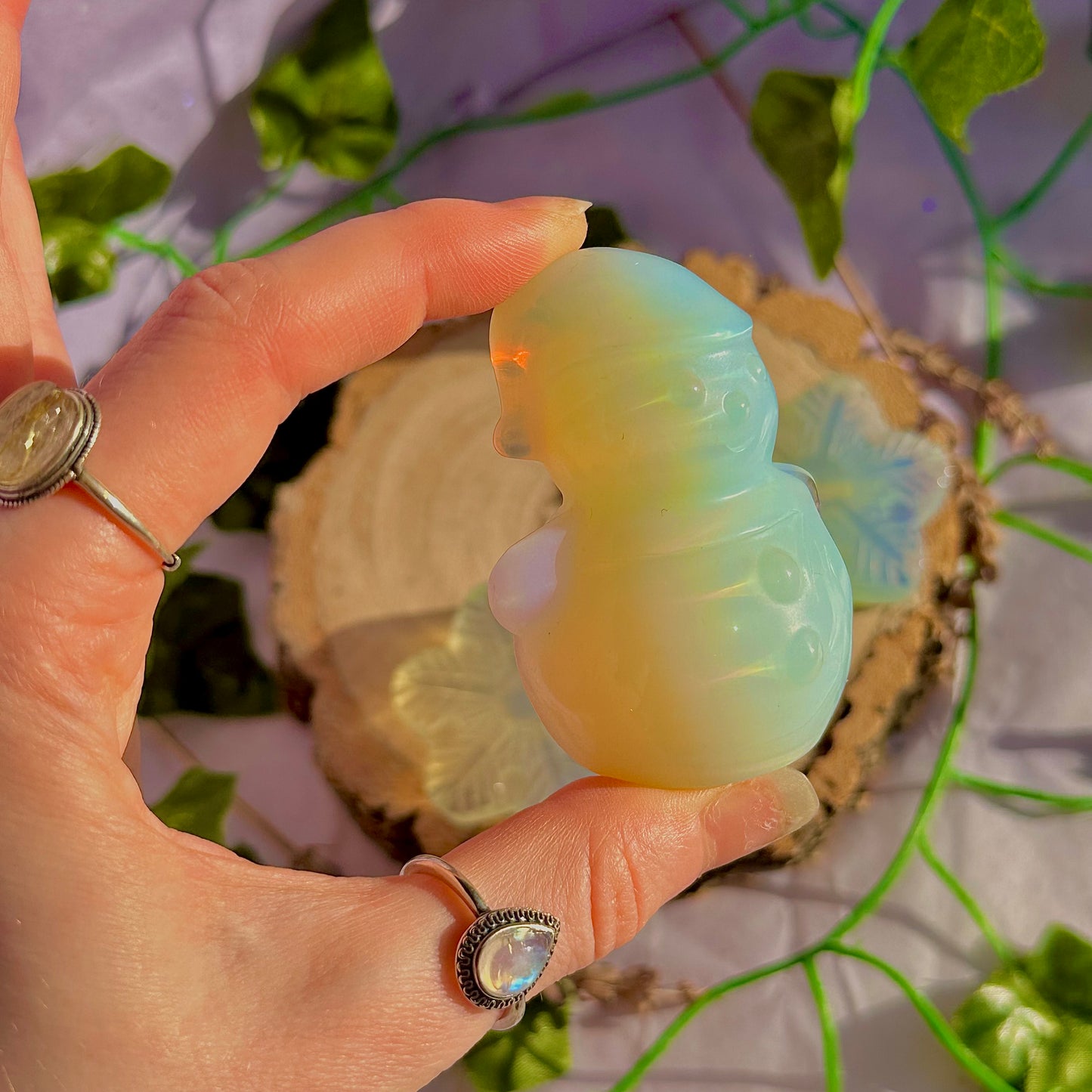 opalite snowman and snowflake carvings ~ choose your own