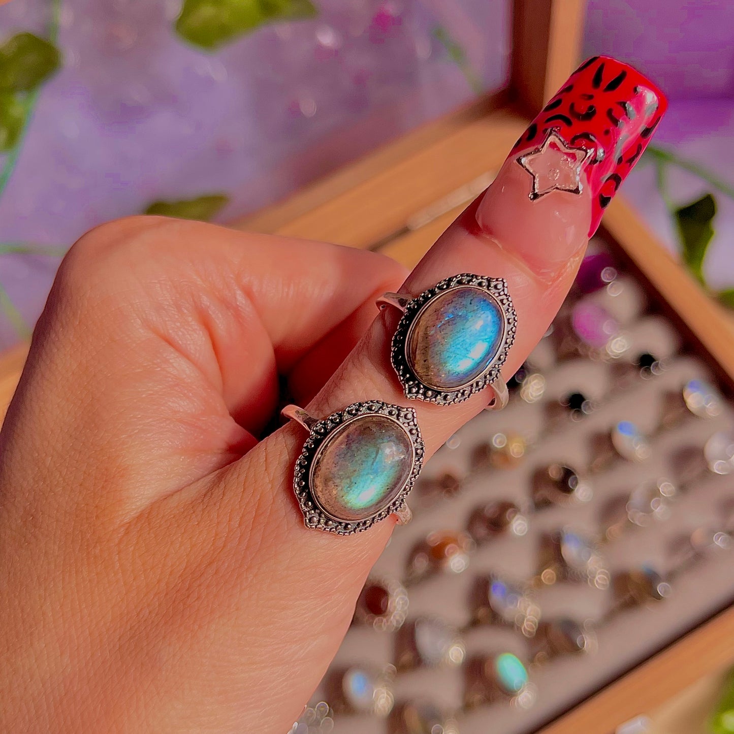 labradorite style A ~ 925 sterling silver adjustable rings / intuitively chosen