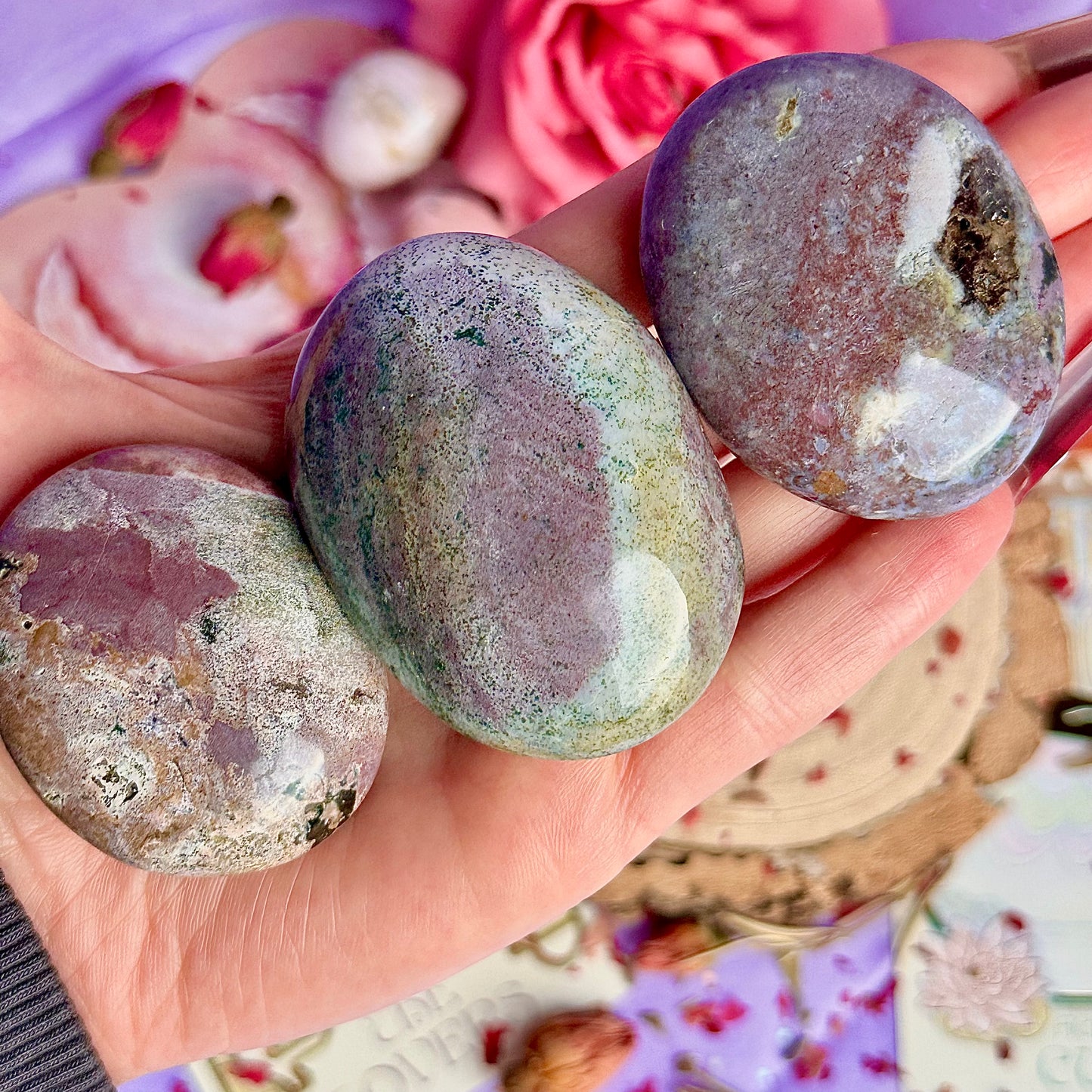 pastel ocean jasper palm stones ~ choose your own