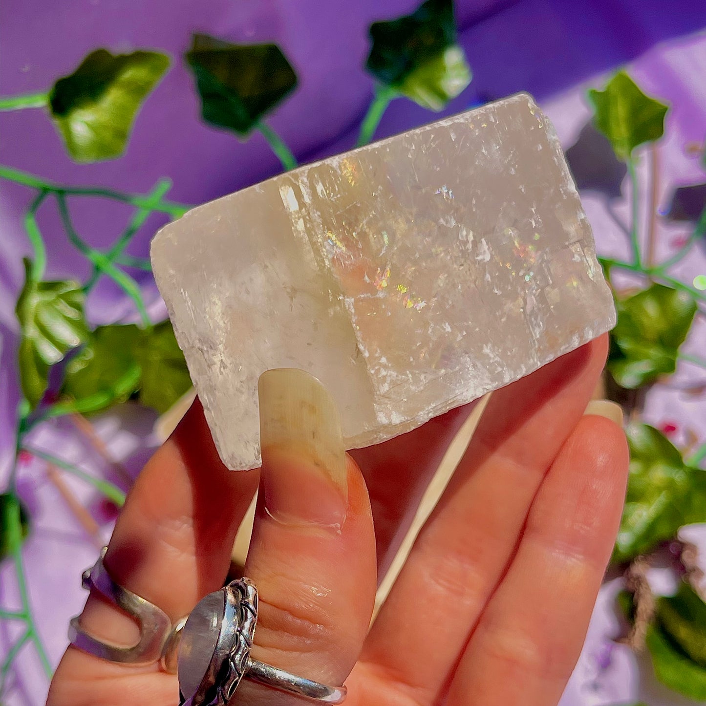 optical golden calcite natural rhombohedrons ~ medium