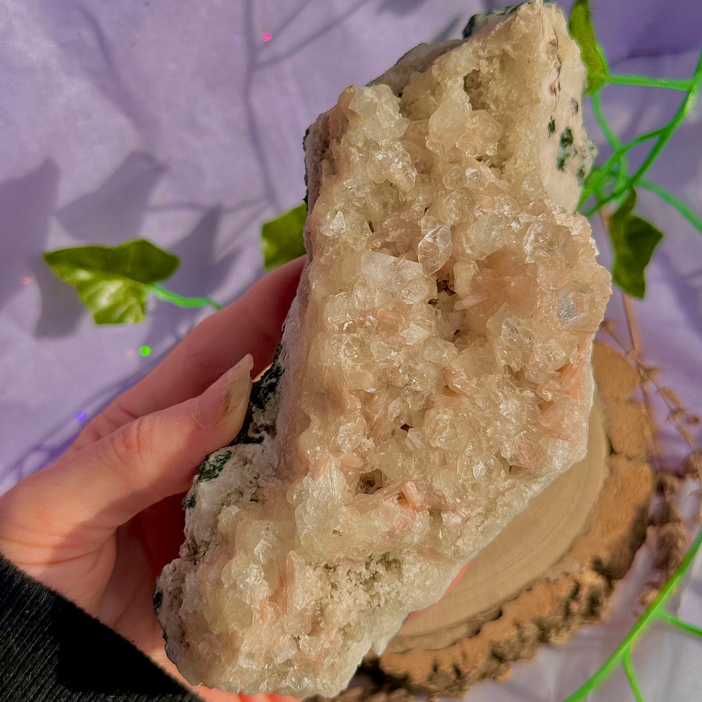 apophyllite with stilbite specimen cluster