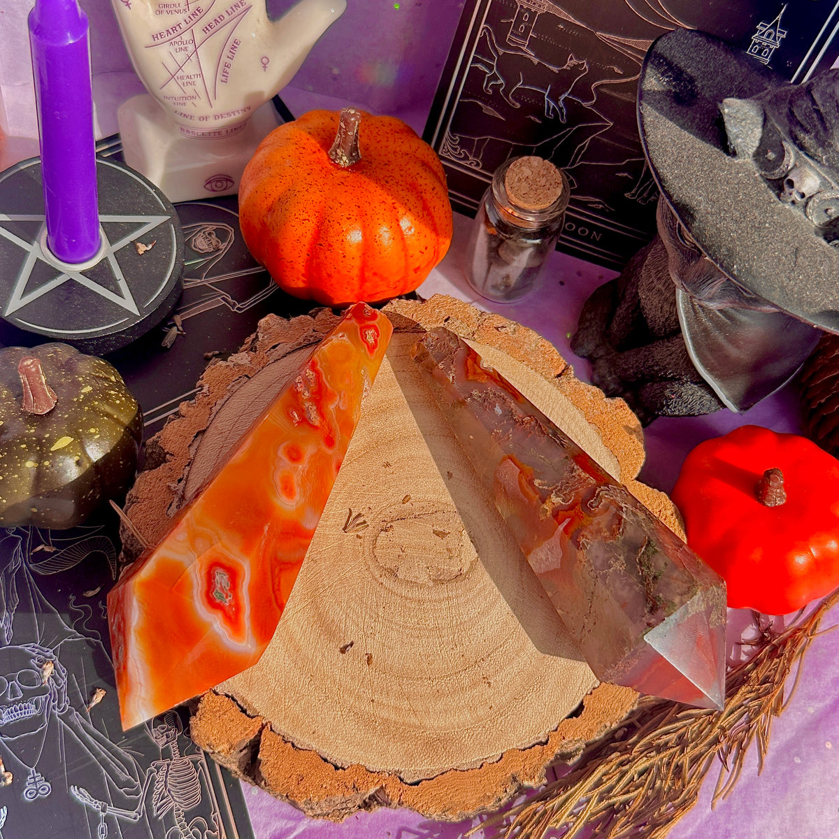 carnelian x moss agate generator wands ~ choose your own