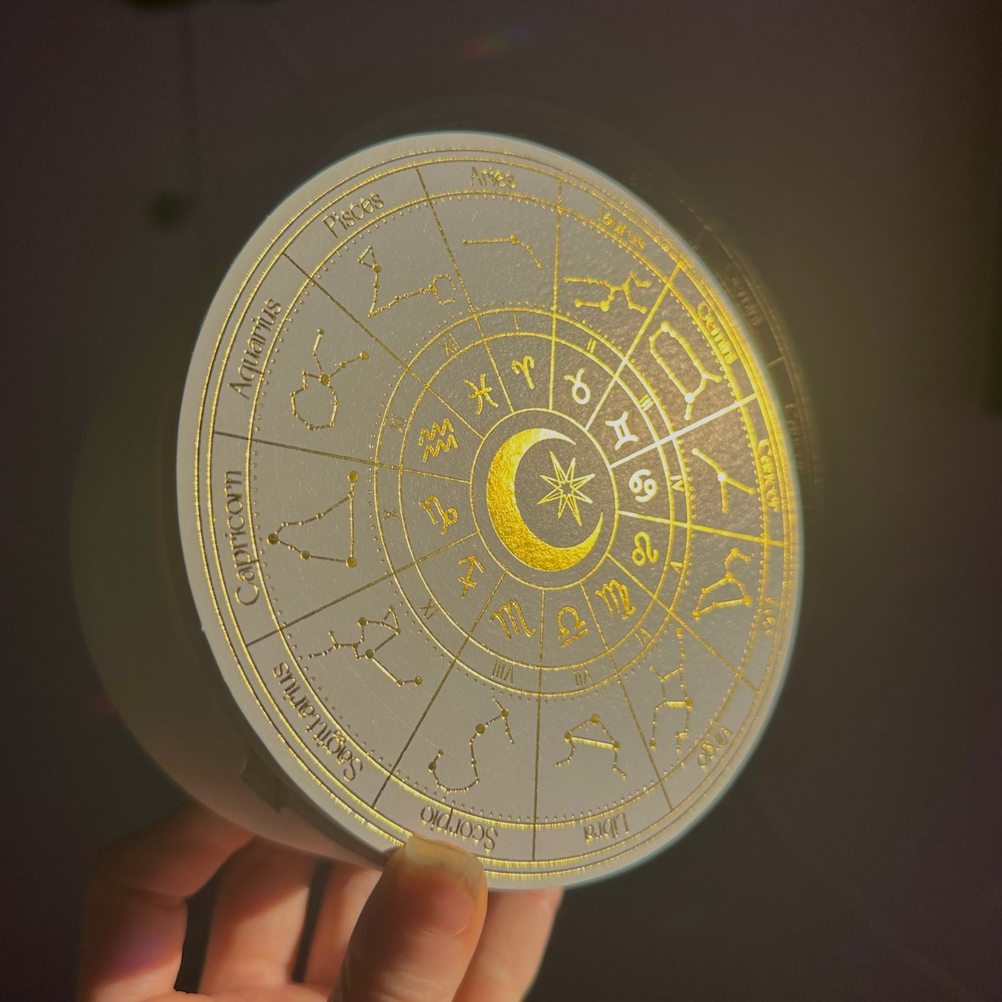 astrology wheel jewellery box with mirror