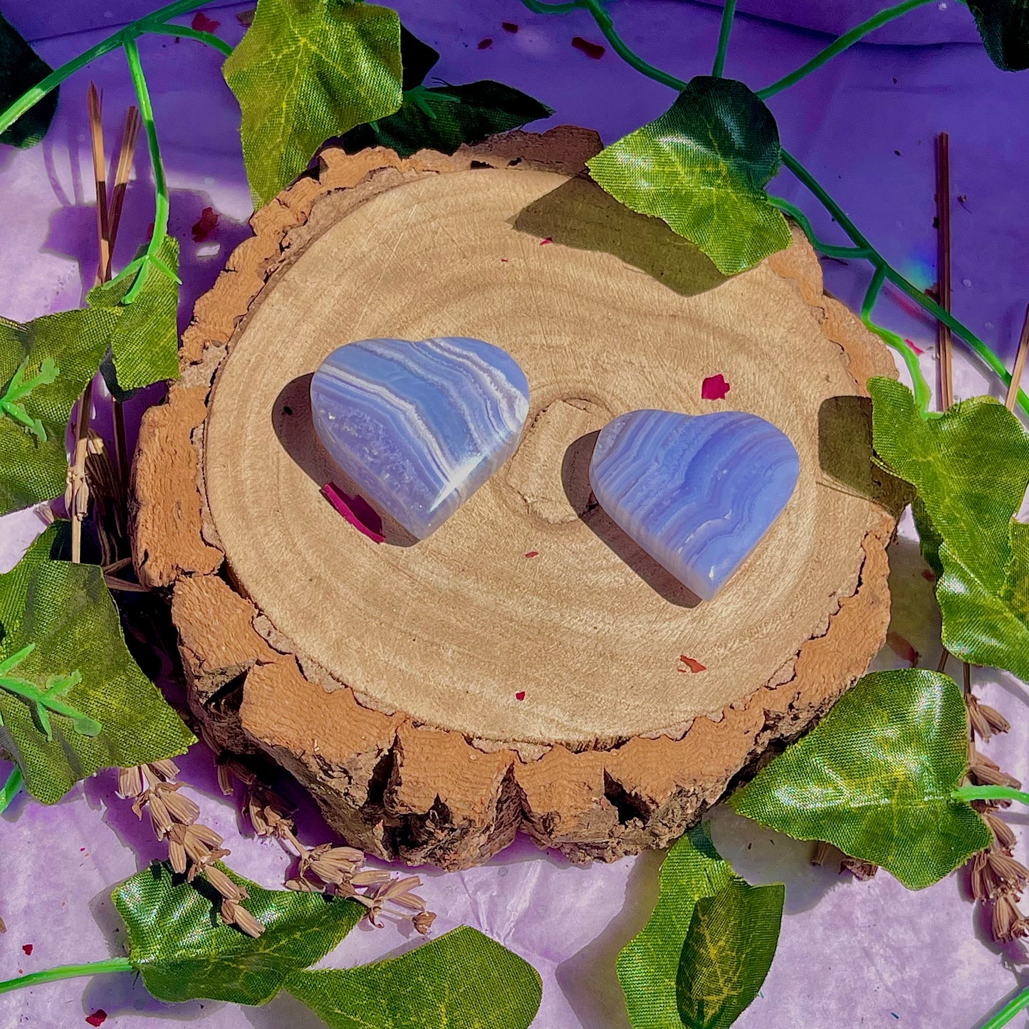 blue lace agate hearts ~ intuitively chosen