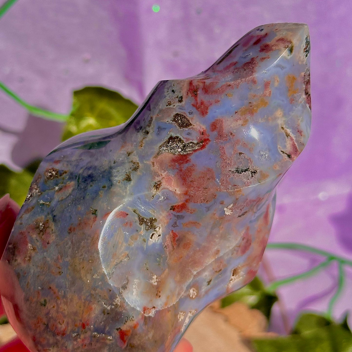 pastel sea jasper flame carving