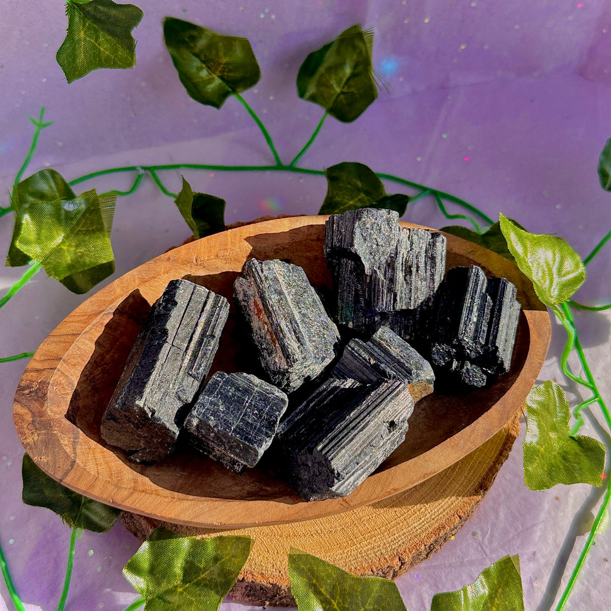 raw / rough black tourmaline ~ preloved