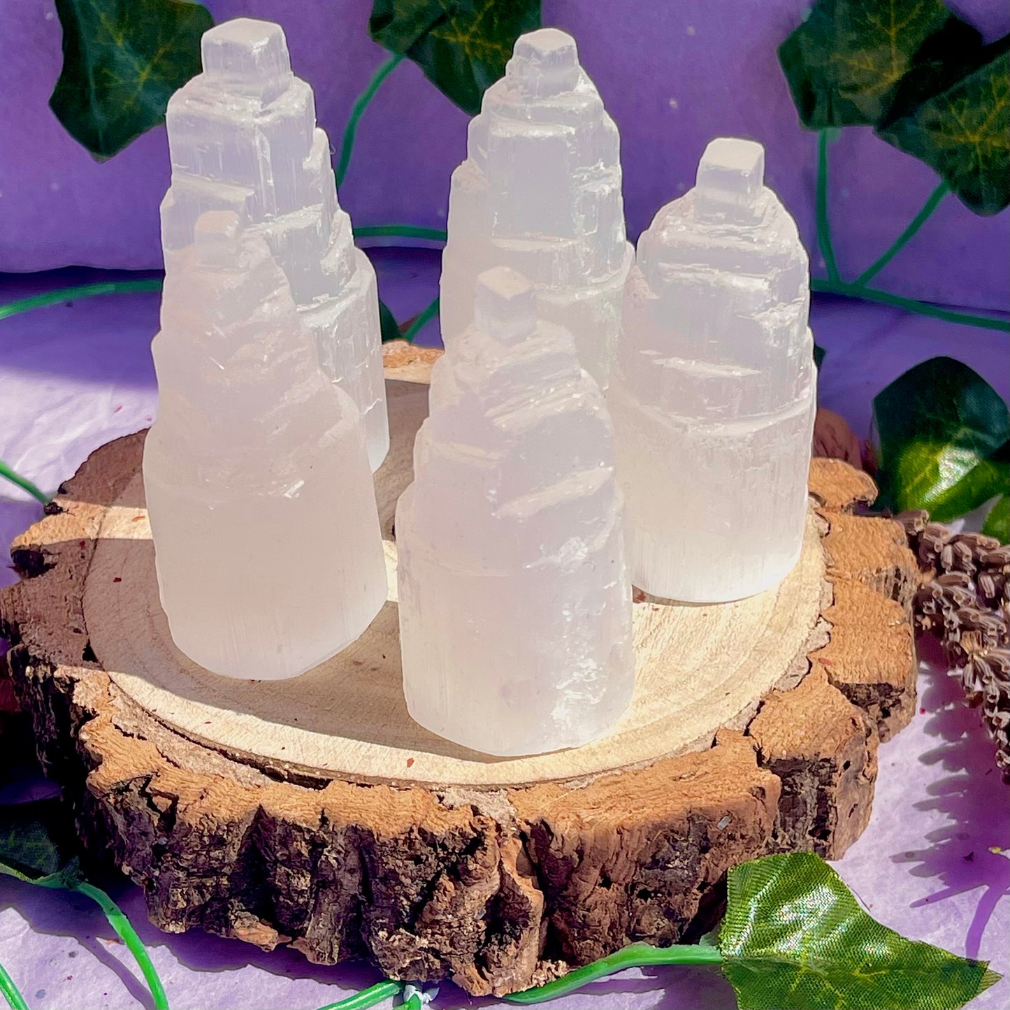 satin spar selenite tower mini