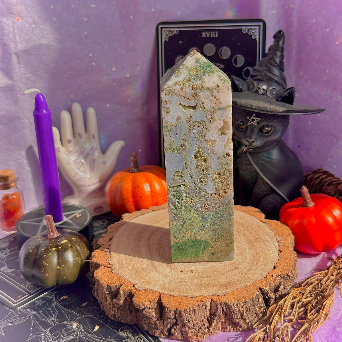 moss agate chunky tower